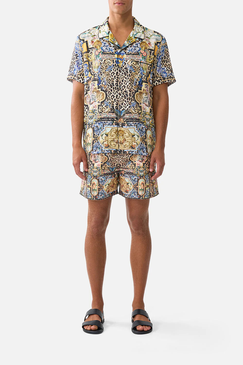 Short Sleeve Camp Collared Shirt Sevillian Style - Camilla