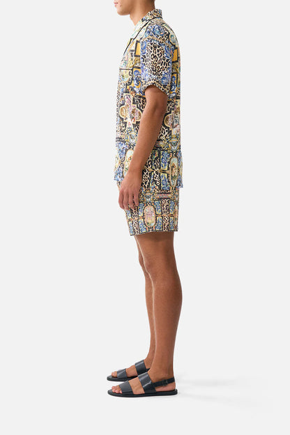 Short Sleeve Camp Collared Shirt Sevillian Style - Camilla