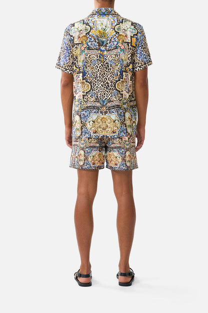 Short Sleeve Camp Collared Shirt Sevillian Style - Camilla