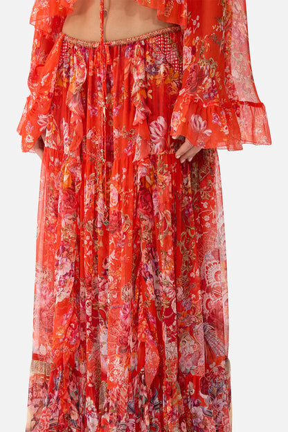 Tiered Skirt With Ruffle Detail Olé Olé - Camilla