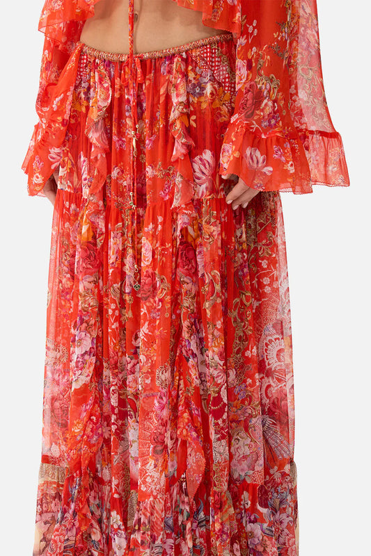 Tiered Skirt With Ruffle Detail Olé Olé - Camilla