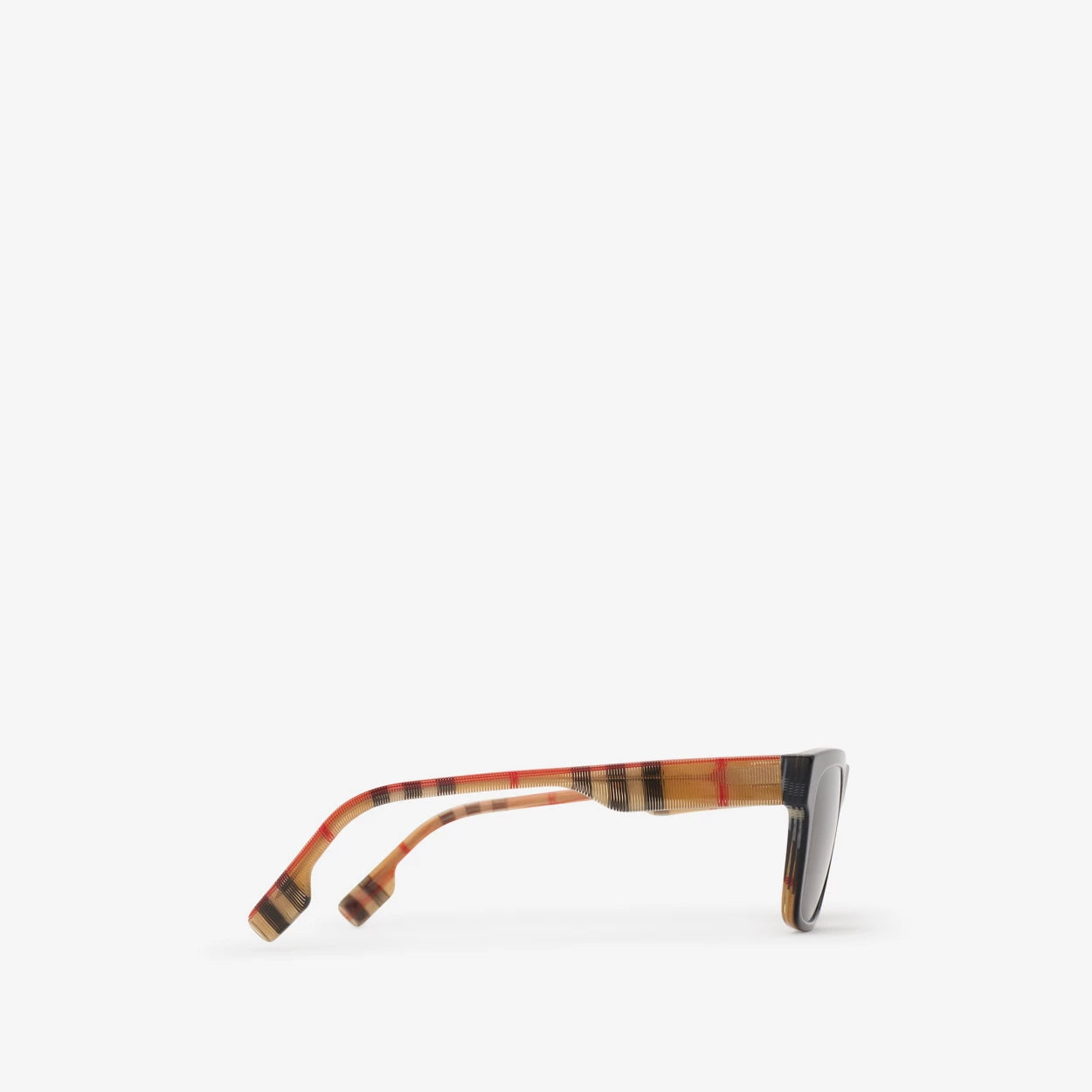 Check Rectangular Sunglasses Black/Vintage Check - Burberry