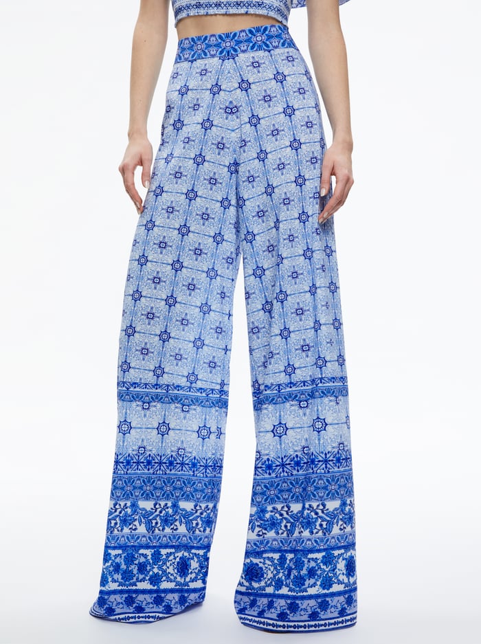 Athena Wide Leg Pant Greek Tile - Alice + Olivia