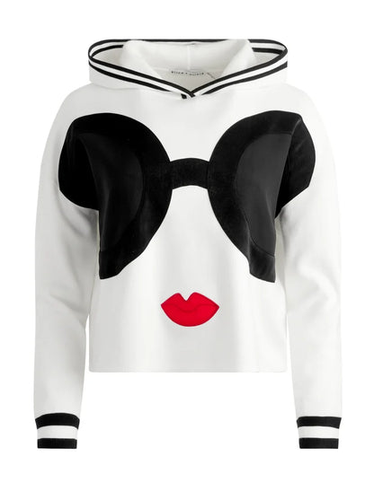 Oscar Staceface Hoodie Soft White - Alice + Olivia