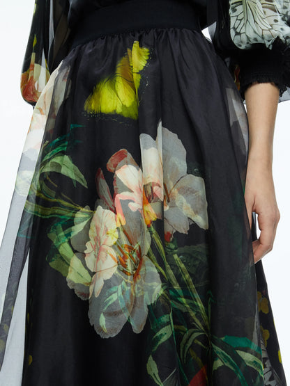 Nilda Voluminous Maxi Skirt Essential Floral - Alice + Olivia