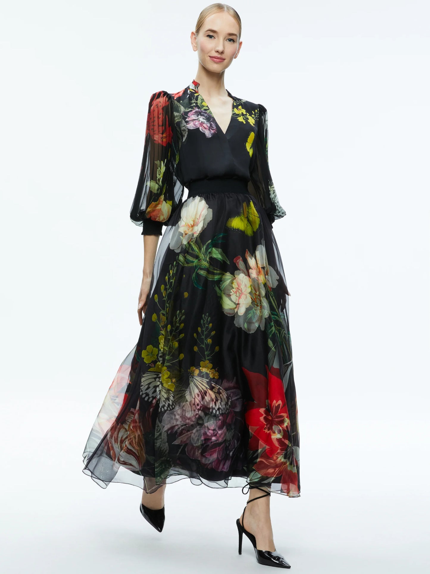 Nilda Voluminous Maxi Skirt Essential Floral - Alice + Olivia