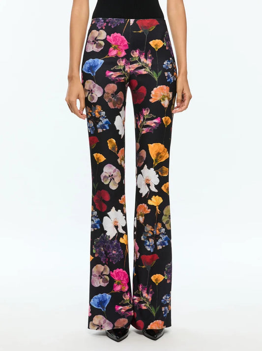 Rmp Back Zip Bootcut Pant Timeless Blossom - Alice + Olivia