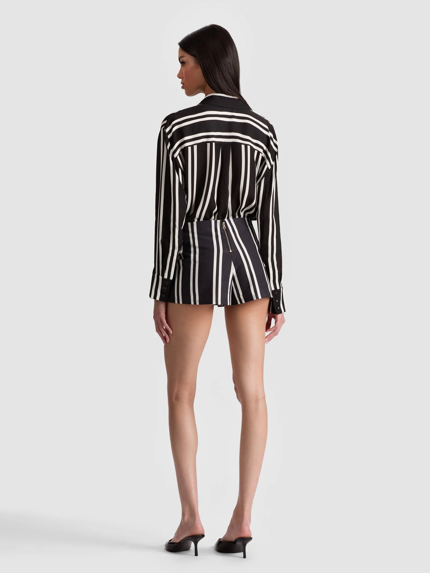 Dimitra Oversized Button Down Paddleboard Stripe - Alice + Olivia