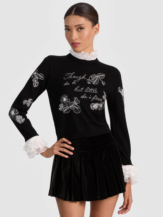 Carolann Pullover Black/White - Alice + Olivia