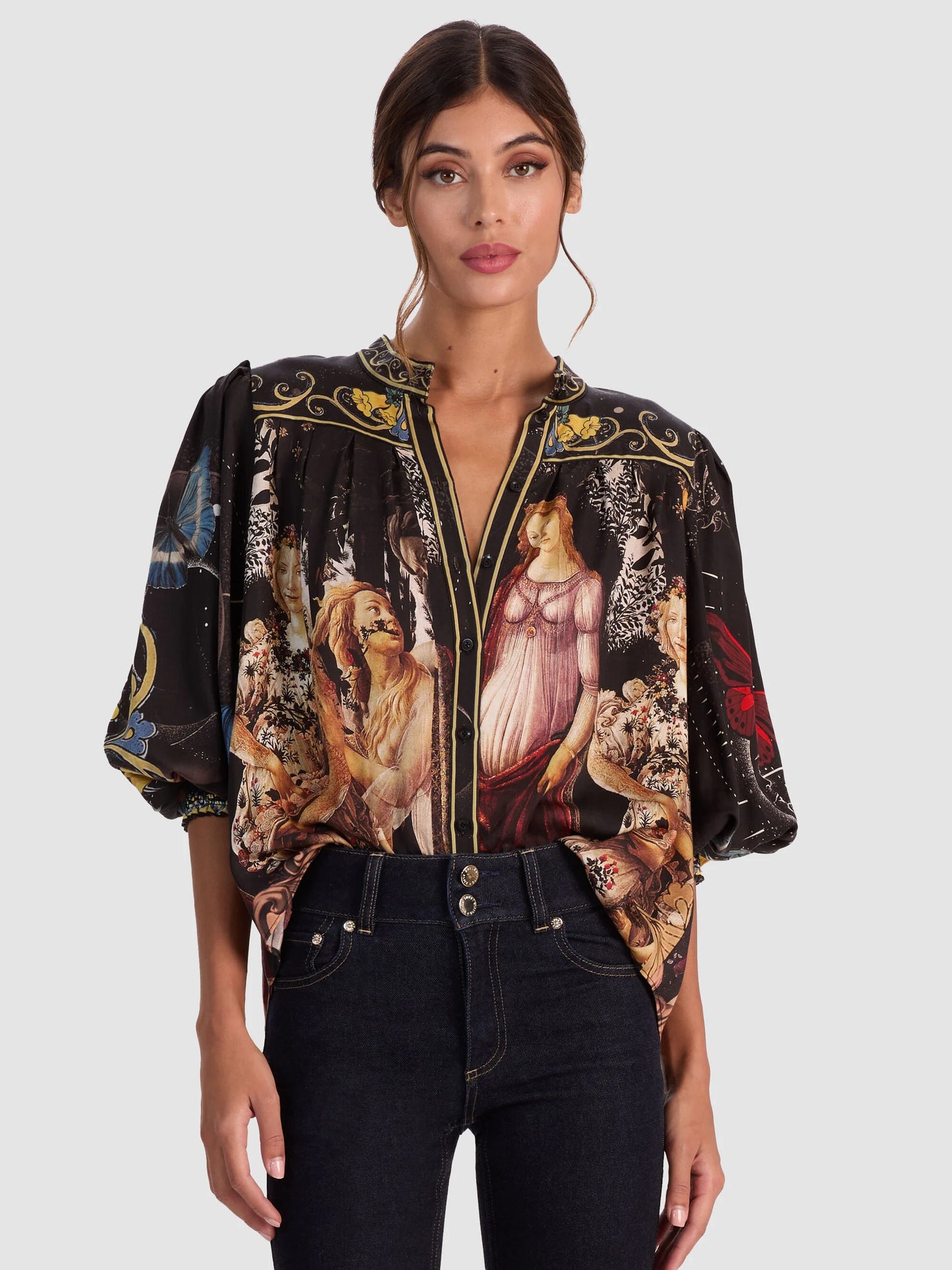 Cora Button Down Blouse Muse - Alice + Olivia