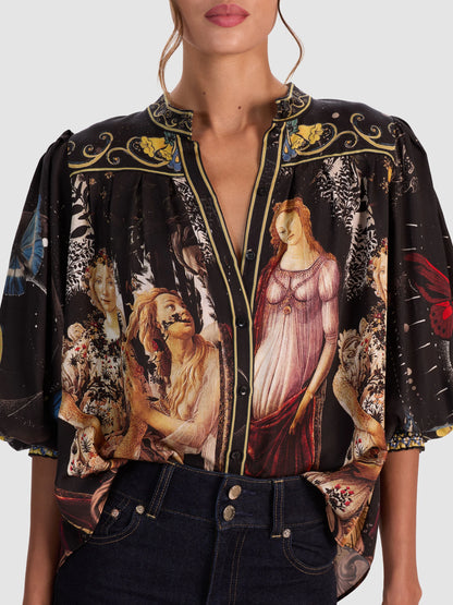 Cora Button Down Blouse Muse - Alice + Olivia