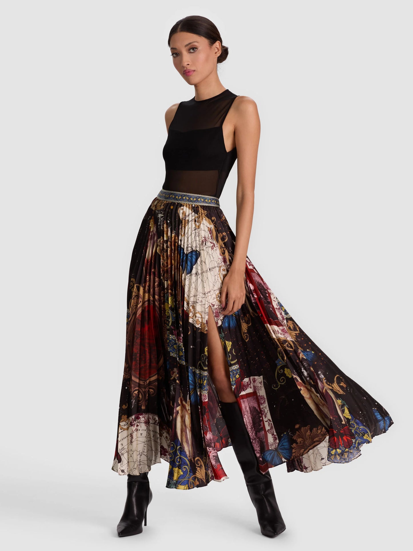 Katz Pleated Maxi Skirt Muse - Alice + Olivia