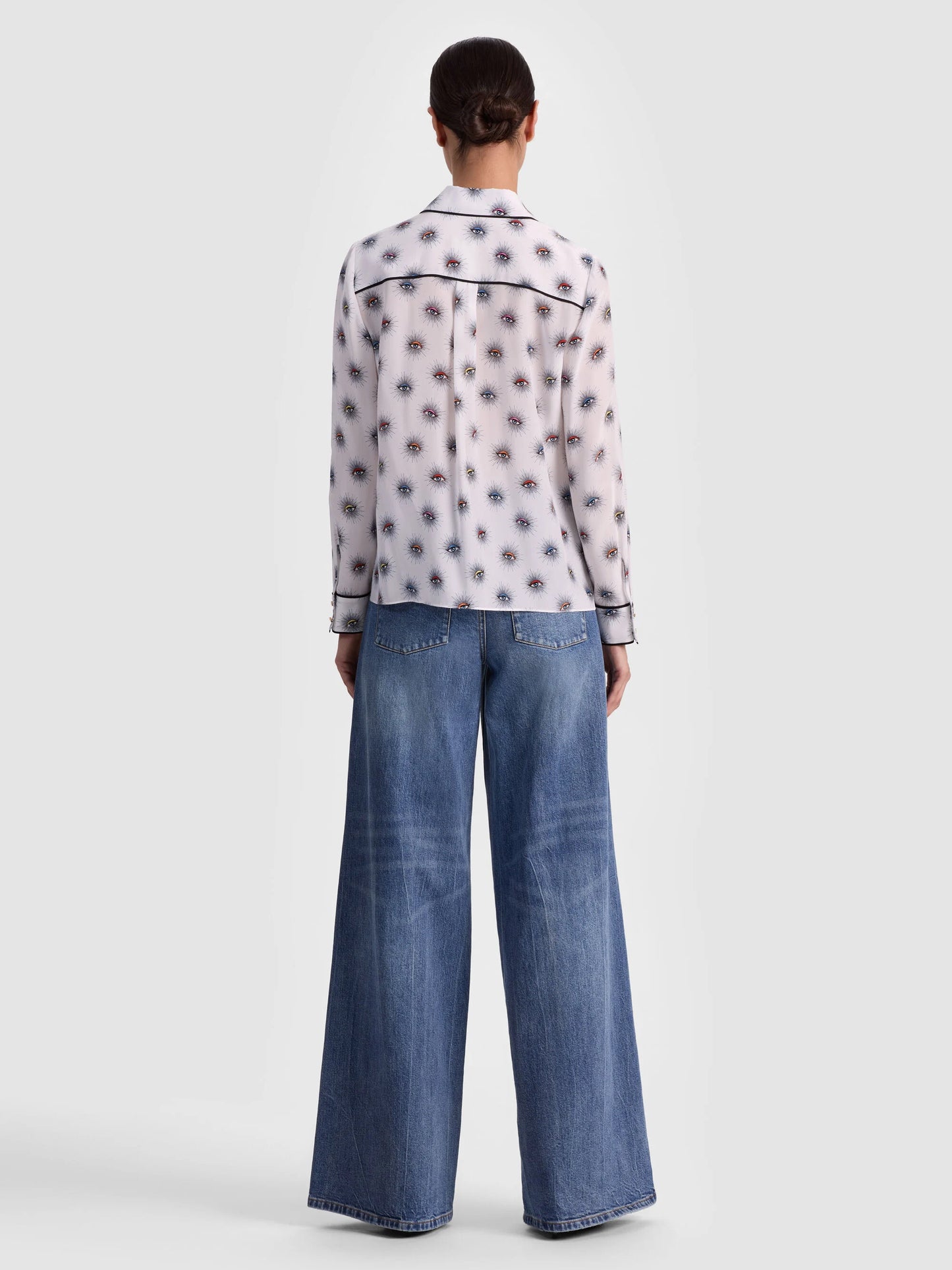 Willa Silk Blouse Visionary - Alice + Olivia