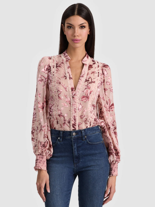 Arlette Blouse Mystic Garden English Rose - Alice + Olivia