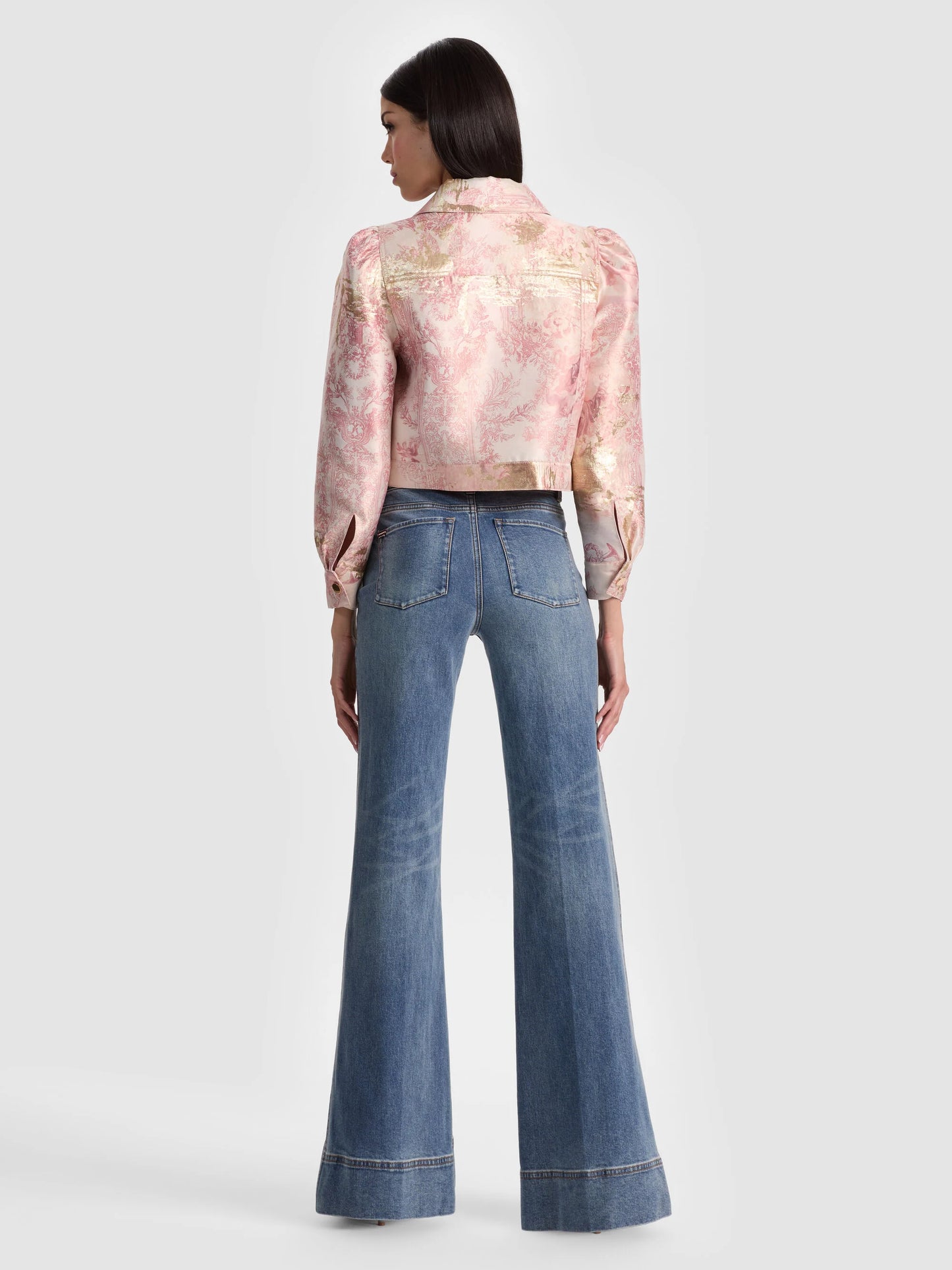 Lana Puff Sleeve Jacket English Rose Toile - Alice + Olivia