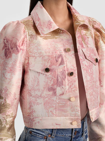 Lana Puff Sleeve Jacket English Rose Toile - Alice + Olivia