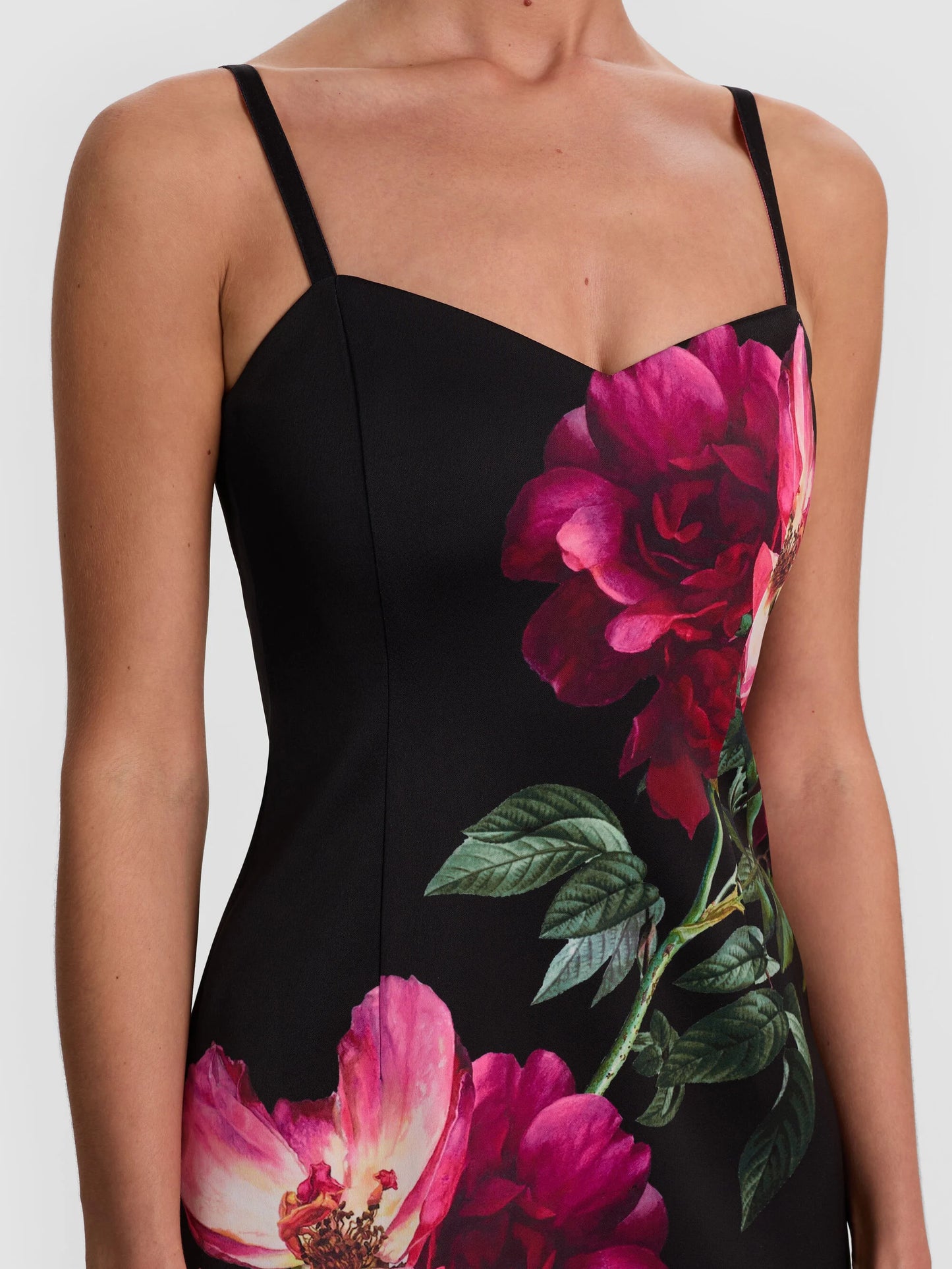 Nina Mini Dress Empress Bloom Black - Alice + Olivia