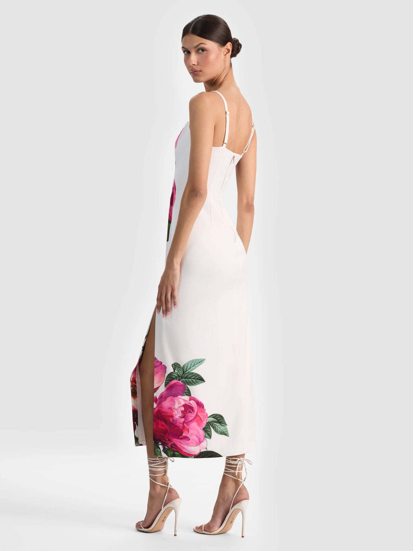 Nina Midi Dress Empress Bloom Off White - Alice + Olivia