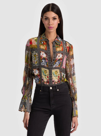 Wan Silk Blouse Enchanted Tarot - Alice + Olivia
