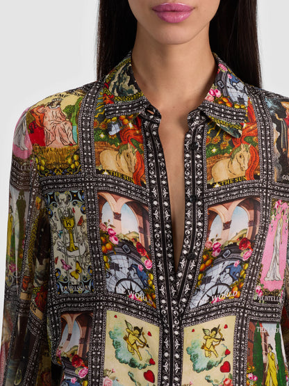 Wan Silk Blouse Enchanted Tarot - Alice + Olivia