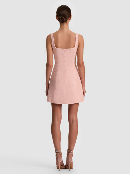 Eve Tweed Mini Dress English Rose - Alice + Olivia
