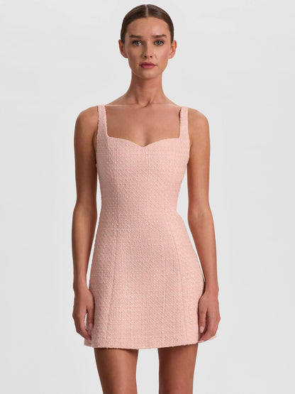 Eve Tweed Mini Dress English Rose - Alice + Olivia