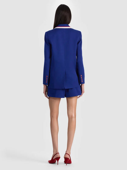 Campbell Double Breasted Blazer Twilight Blue - Alice + Olivia