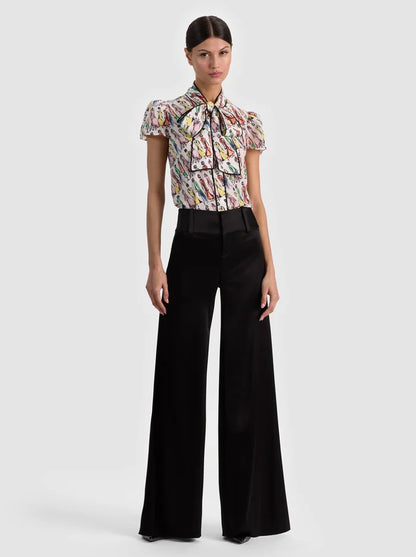 Jeannie StaceFace Silk Blouse Luxe Stace - Alice + Olivia