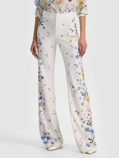 Andrew Pant Twisting Vines Off White - Alice + Olivia