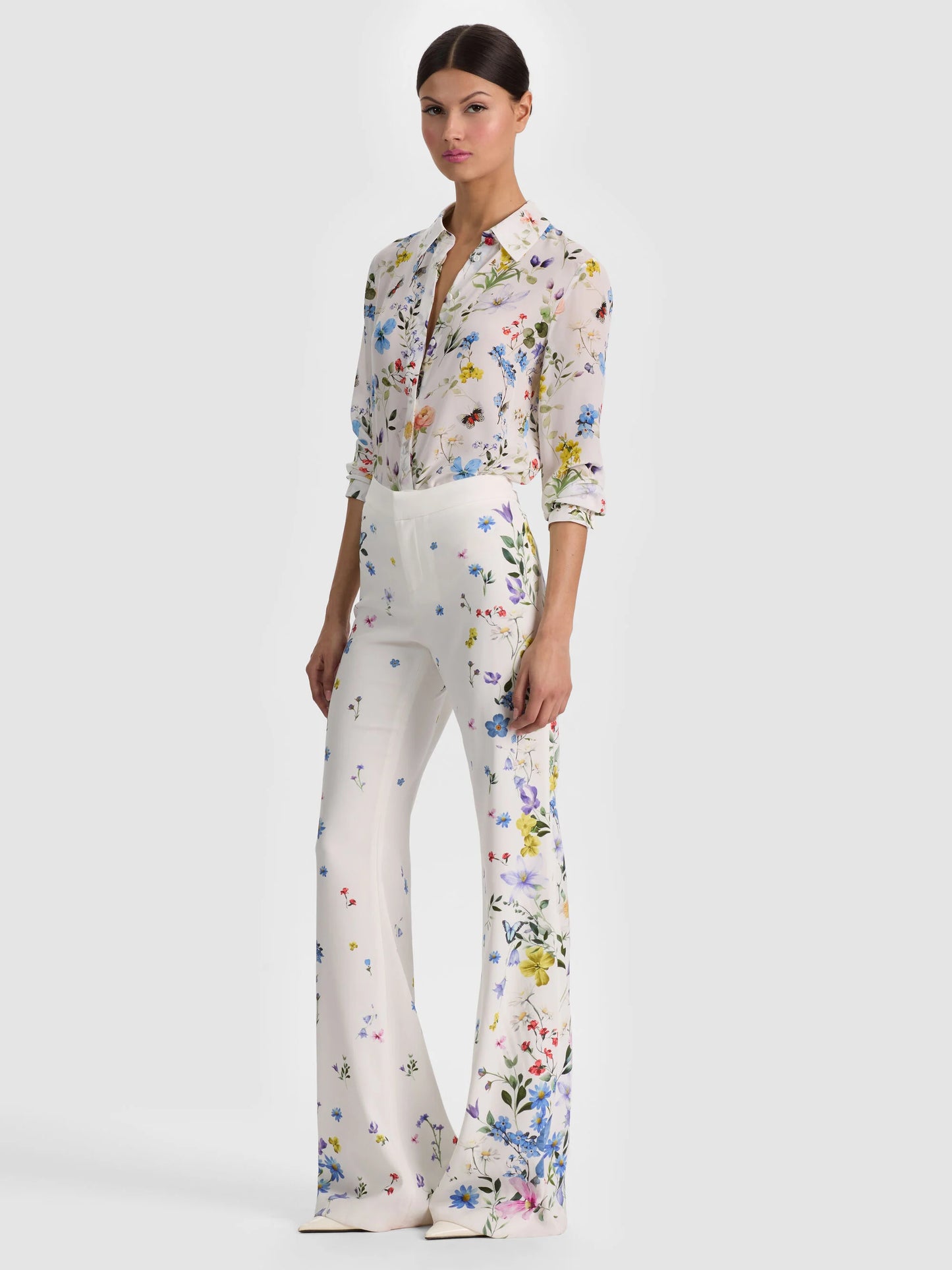 Andrew Pant Twisting Vines Off White - Alice + Olivia
