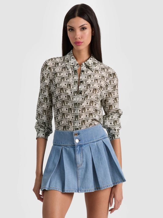 Willa StaceFace Silk Blouse Payday Multi - Alice + Olivia