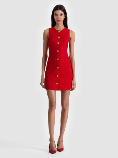 Cade Mini Dress Chili Pepper - Alice + Olivia