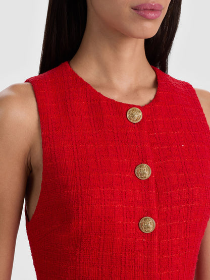 Cade Mini Dress Chili Pepper - Alice + Olivia