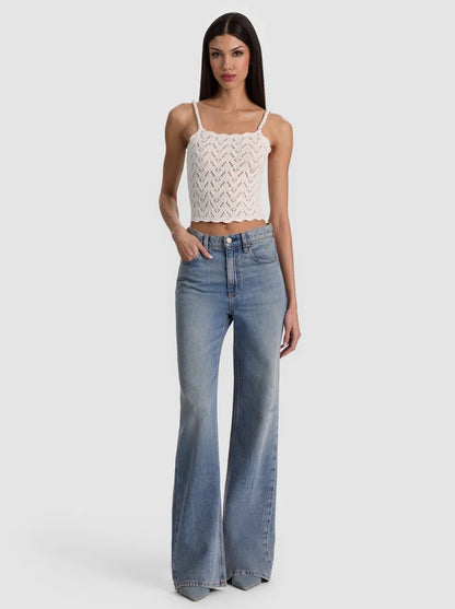 Sid Crochet Tank Soft White - Alice + Olivia