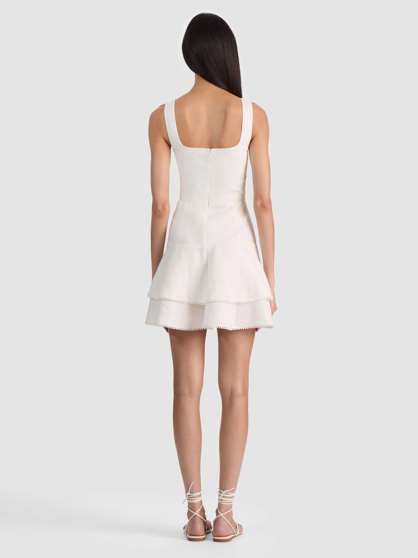 Miriam Sweetheart Mini Dress Off White - Alice + Olivia