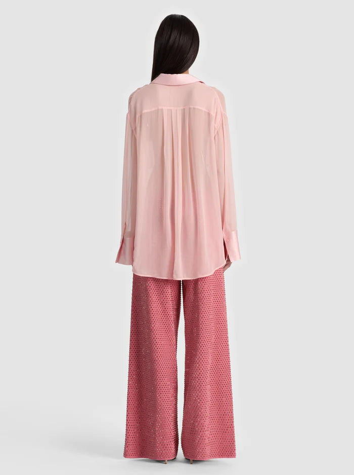 Finely Oversized Utility Shirt English Rose - Alice + Olivia