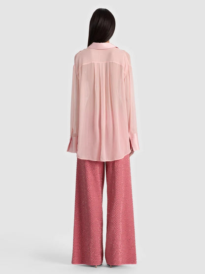 Finely Oversized Utility Shirt English Rose - Alice + Olivia