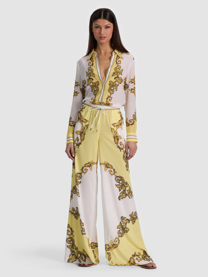 Willa Silk Blouse Golden Coast - Alice + Olivia