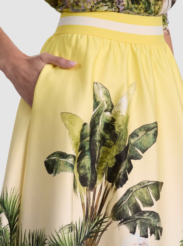Earla StaceFace Midi Skirt Pure Paradise - Alice + Olivia