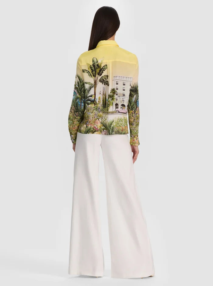 Willa Silk Blouse Pure Paradise - Alice + Olivia