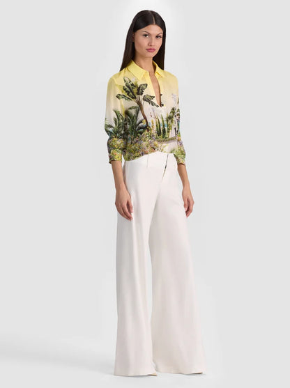 Willa Silk Blouse Pure Paradise - Alice + Olivia