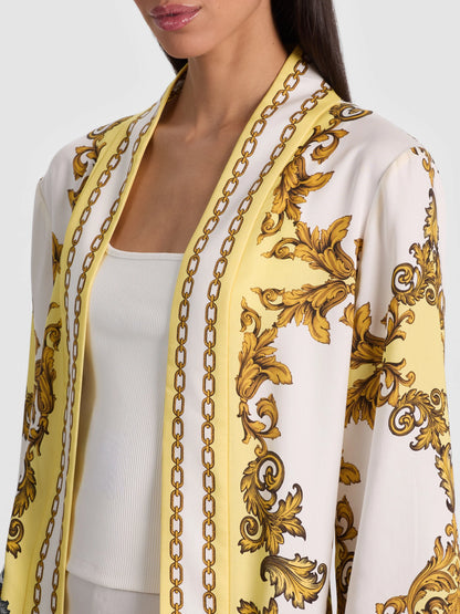 Lynn Printed Robe Golden Coast - Alice + Olivia