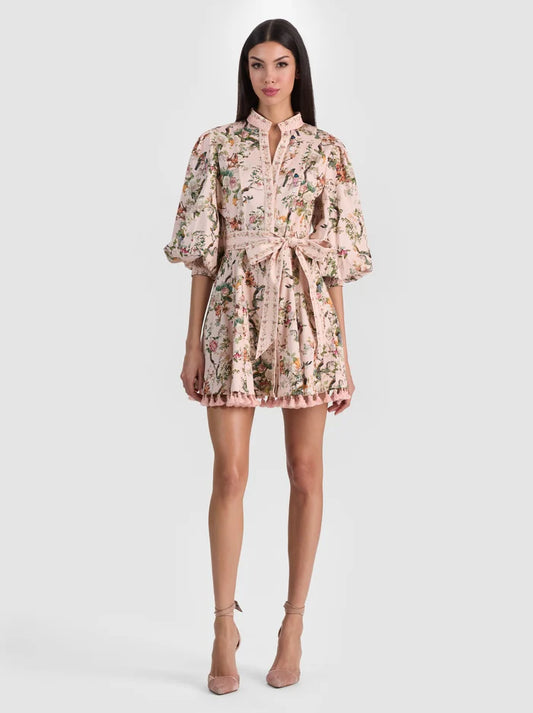 Lucy Mini Shirt Dress Sunset Grove English Rose - Alice + Olivia