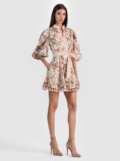Lucy Mini Shirt Dress Sunset Grove English Rose - Alice + Olivia