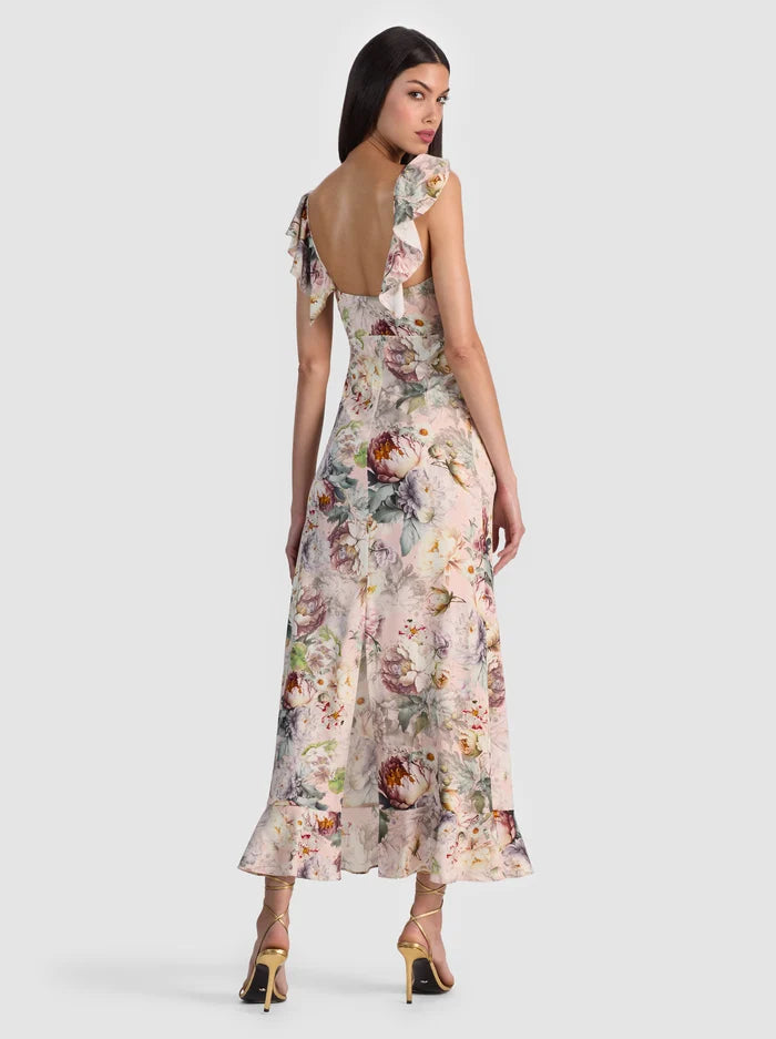Gemma Midi Dress Sweet Peony - Alice + Olivia