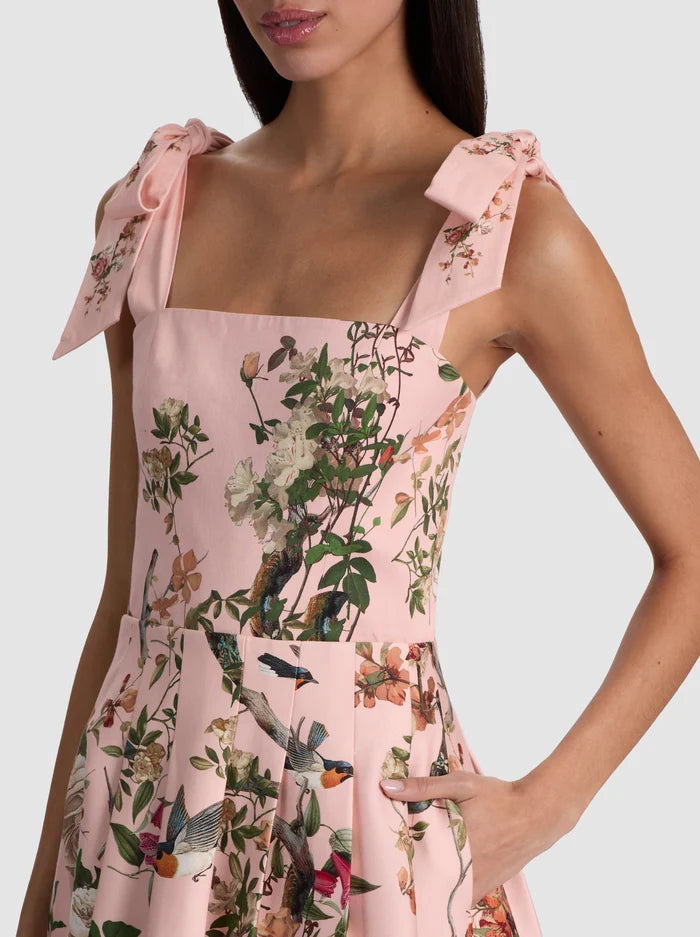 Hana Midi Dress Sunset Grove English Rose - Alice + Olivia