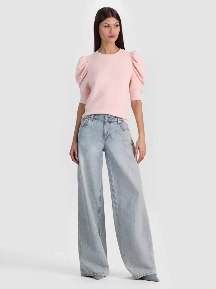 Tyler Puff Sleeve Top English Rose - Alice + Olivia