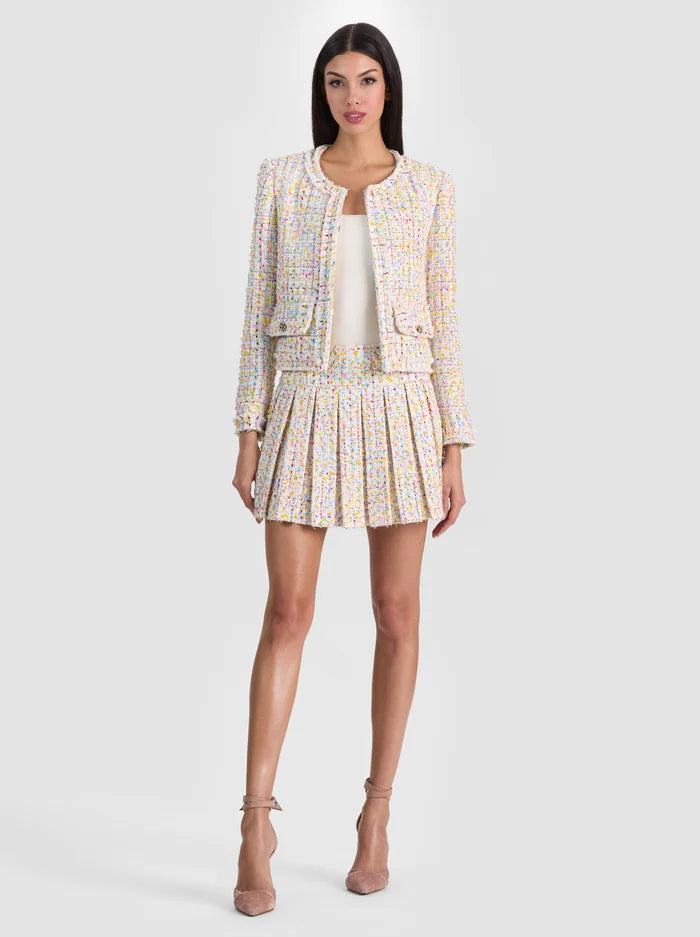 Landon Cropped Jacket Off White/Multi - Alice + Olivia