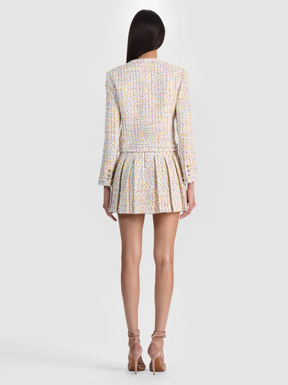 Landon Cropped Jacket Off White/Multi - Alice + Olivia