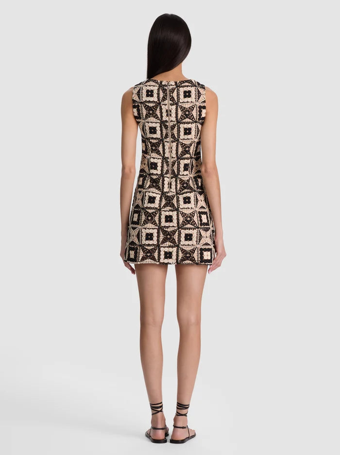 Clyde Crochet Mini Dress Black/Multi - Alice + Olivia